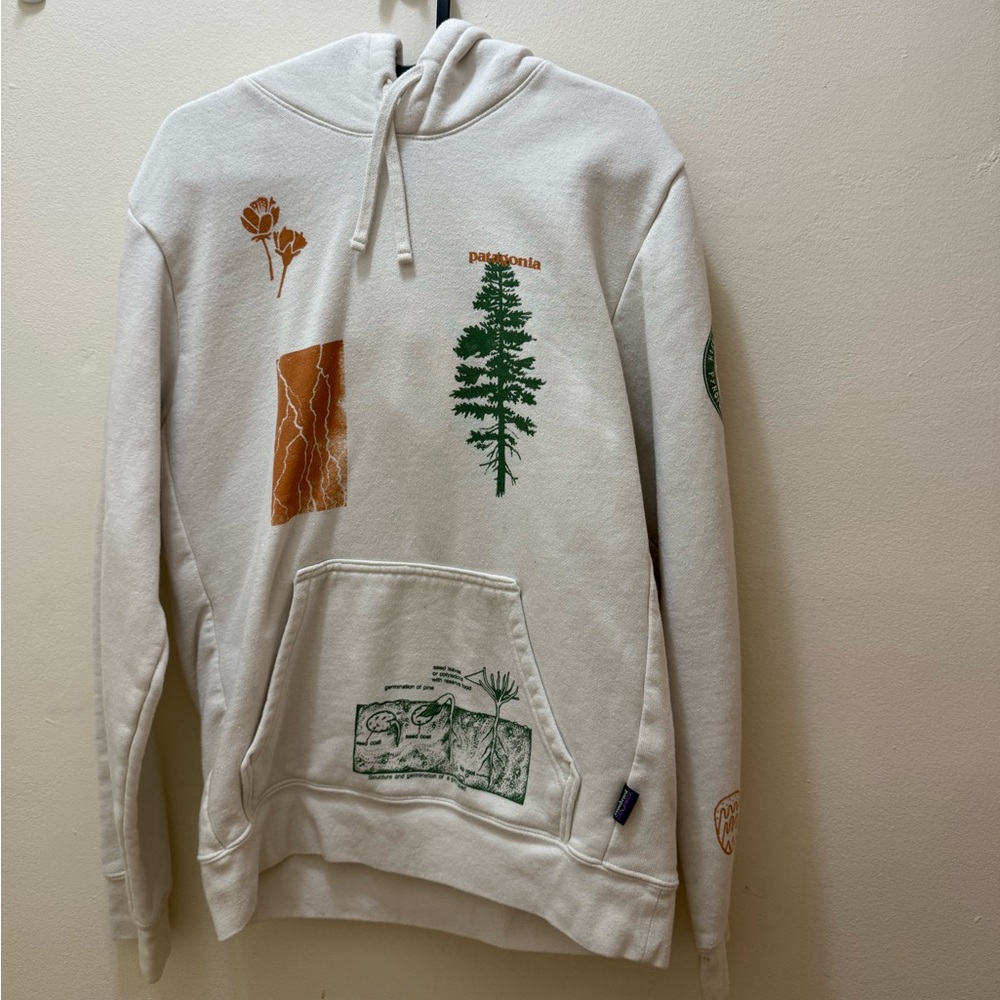 Patagonia White Hoodie with Graphics